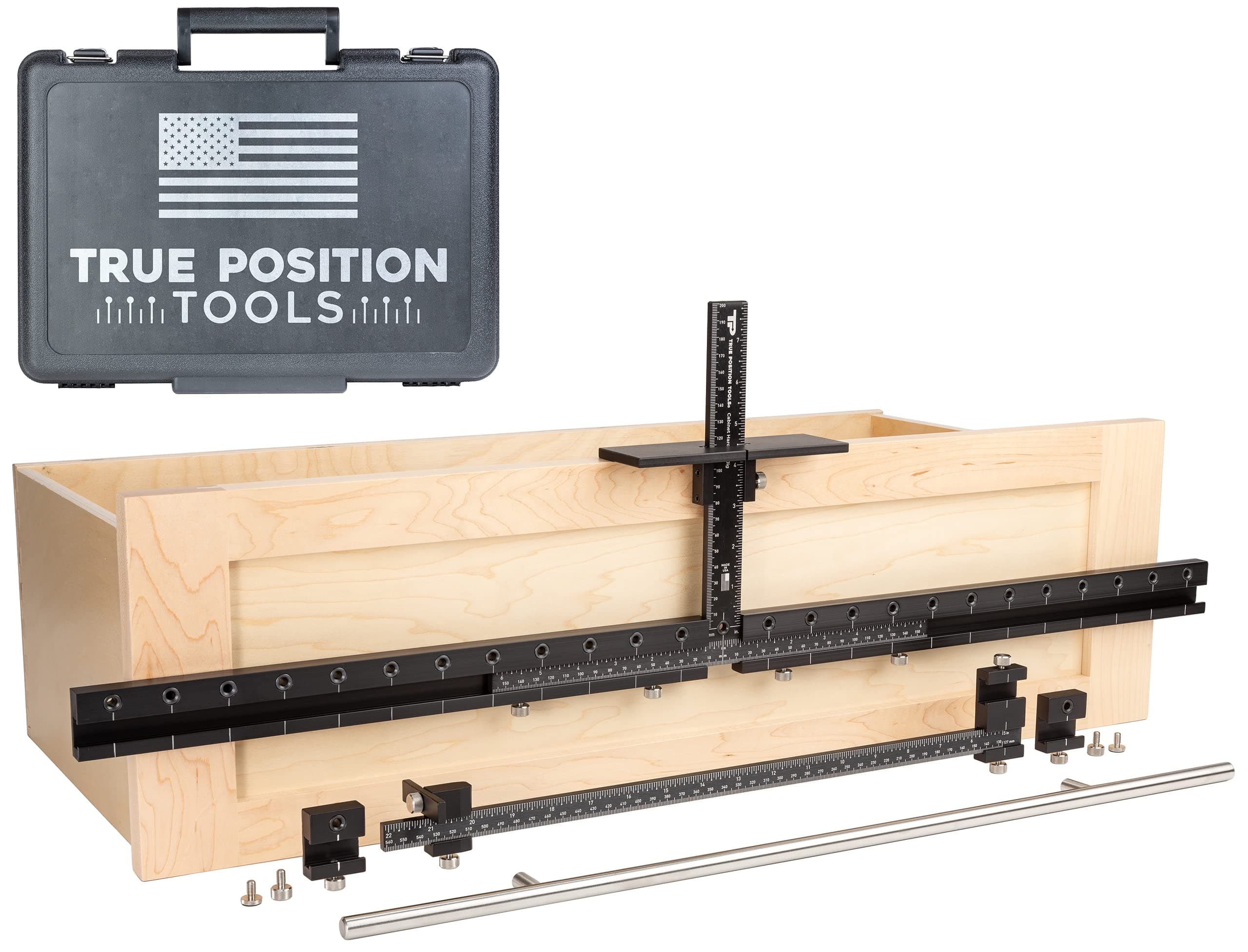 - MAX Cabinet Hardware Jig - Install Long Pulls and Shelf Pin Holes - Made In USA - Hand Calibrated by True Position Tools