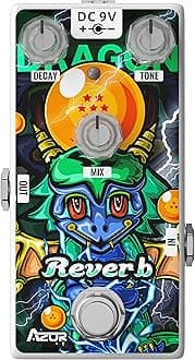 AZOR Reverb Guitar Pedal for Pedal Boards, Mini Vintage Digital Reverb Effect Pedal for Electric Guitar AP509