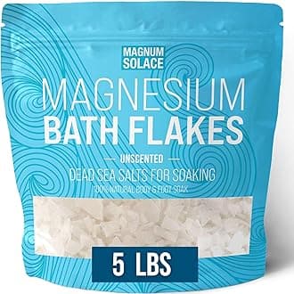Magnesium Flakes for Bath - Magnesium Chloride Flakes - Dead Sea Salts for Soaking, 5.0 LBS