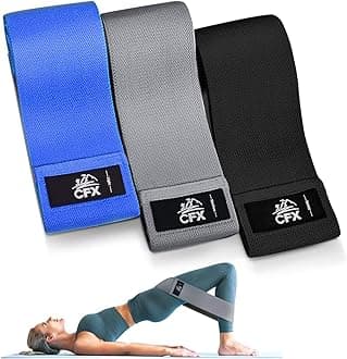 CFX Resistance Bands Set, Exercise Bands with Non-Slip Design for HIPS & Glutes, 3 Levels Workout Bands for Women and Men, Booty Bands for Home Fitness, Yoga, Pilates