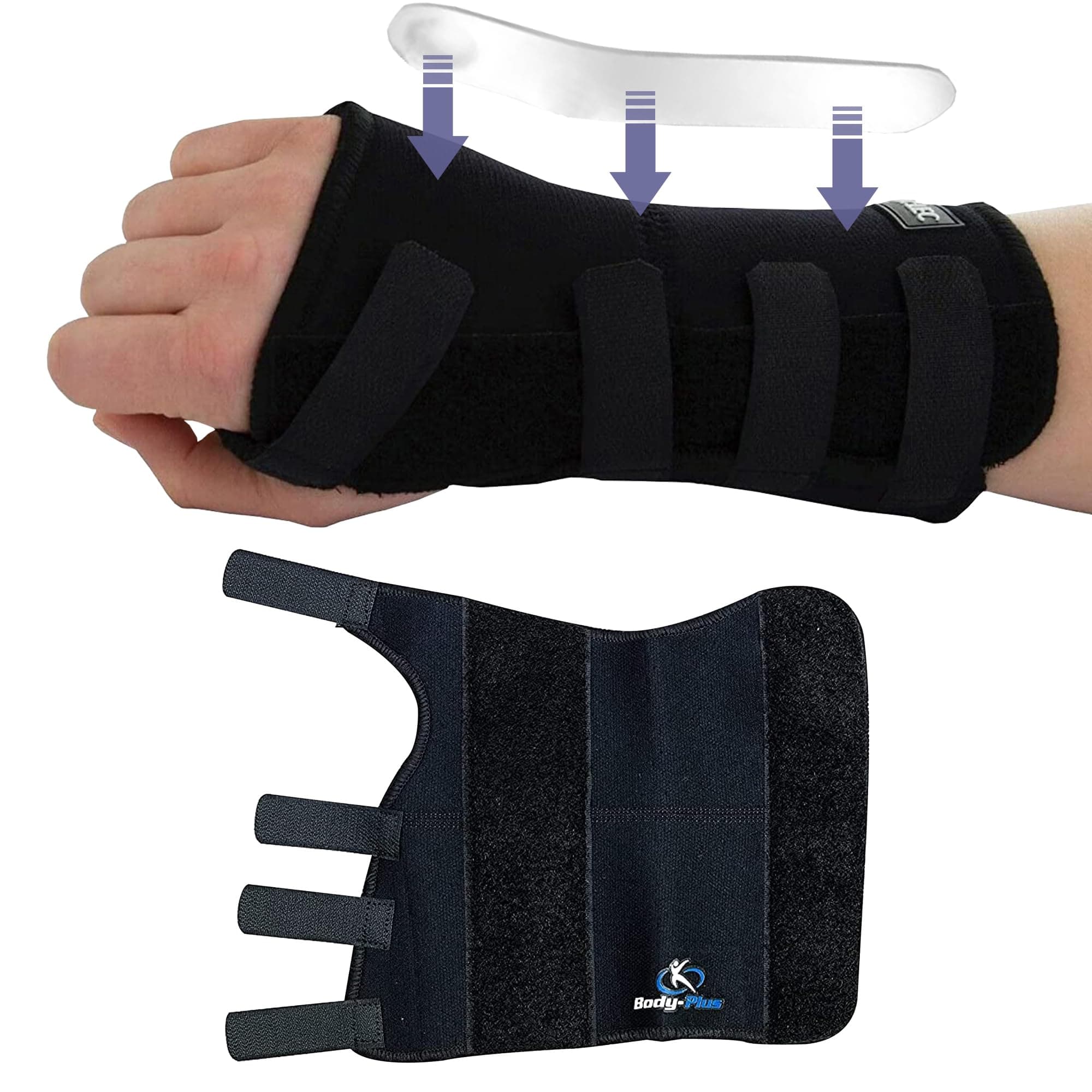 Direct Wrist Support Splint Brace for Right Hand, Medium, Black