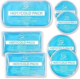 Allsett Health Reusable Hot And Cold Gel Ice Packs For Injuries | Compress, Pack, Packs, 7 Pack Blue