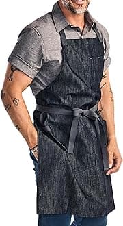 Essential Apron - Heavy-Duty Denim Kitchen Apron with Pockets & Towel Loop - Professional Chef Workwear for Cooking & Grilling - Jack Navy