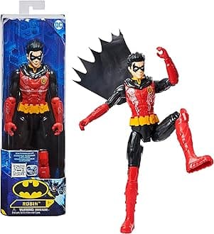 Batman | 30 cm Scale Robin Figure with Original Decoration, Cape and 11 Points of Articulation - Toys for Boys and Girls from 3 Years