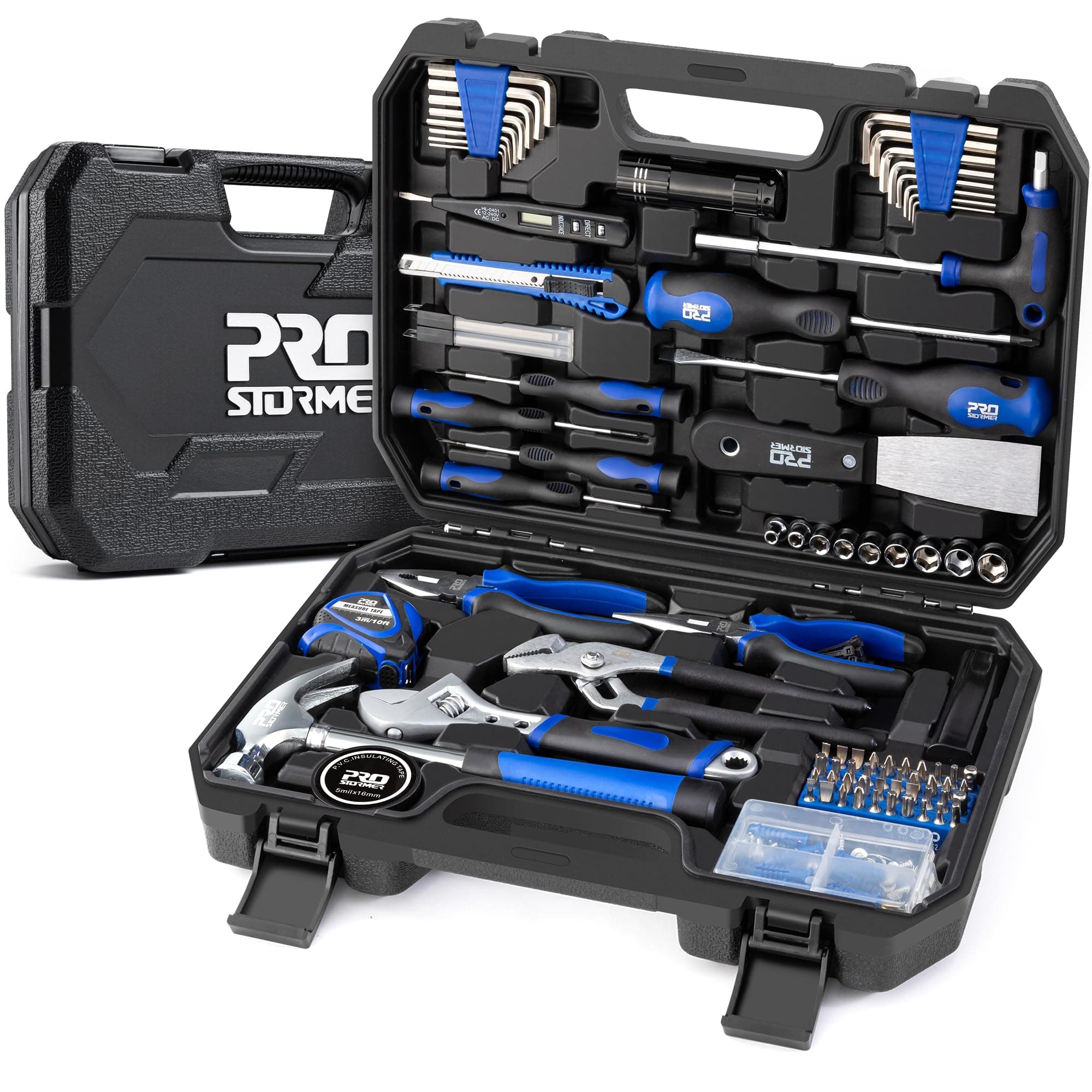 Prostormer 229-Piece Hand Tool Set – Portable Tool Box with Essential Household Tools, Perfect for Home Maintenance, DIY Projects, and Daily Repairs