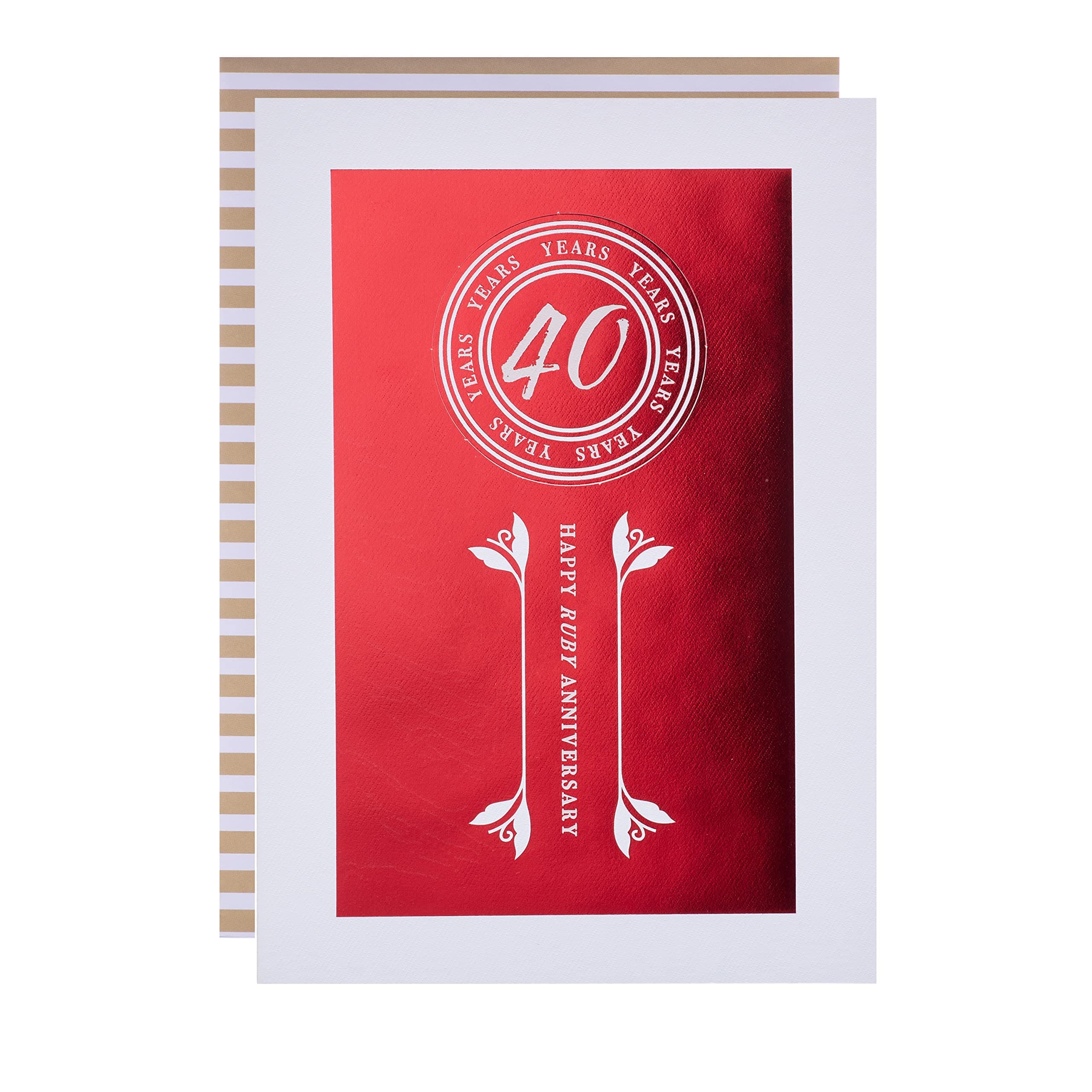 Hallmark 40 Years Ruby Anniversary Card - Classic Text Based Design (25571275)
