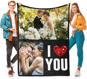 Custom Blanket with Photos, Personalized Photo Blankets Using My Own Photos, Customized Blankets with Pictures, Personalized Gifts for Women Men Baby Child
