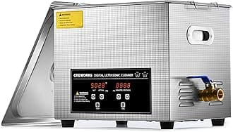 CREWORKS 10L Digital Ultrasonic Cleaning Machine with Heater & Timer, 240W Stainless Steel Ultrasonic Cleaner Machine, Professional Ultrasonic Parts Cleaner for Retainer Glasses Auto Tool Machine Part