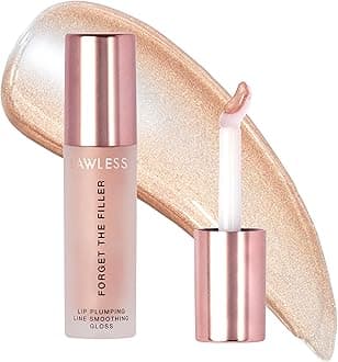 Lawless Forget the Filler Lip Plumping Line Smoothing Gloss - Glazed - Premium Volumizing Lip Gloss with Natural Ingredients Designed to Plump, Firm, and Hydrate Lips 0.11 oz