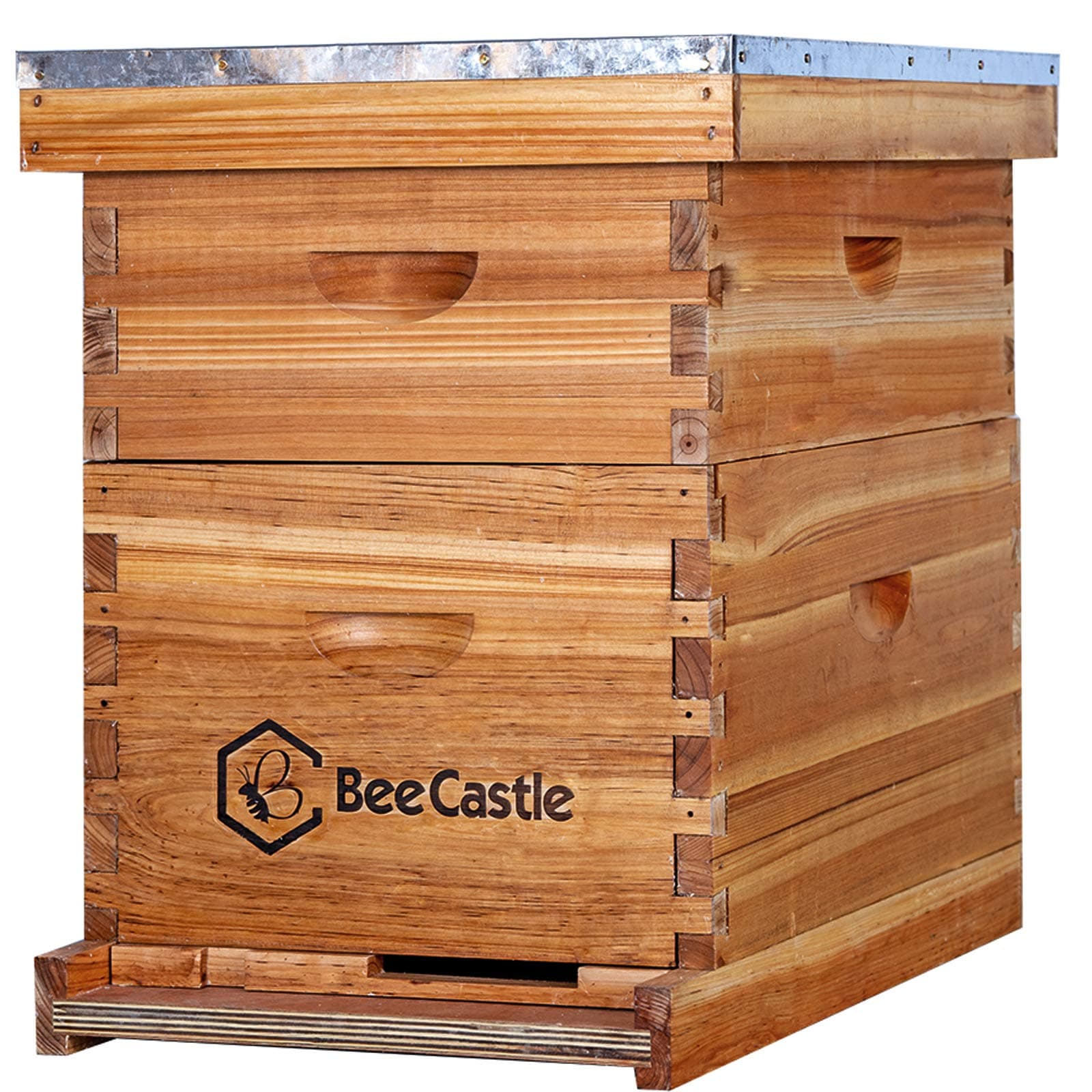 8 Frame Langstroth Bee Hive Coated with Beeswax Includes Beehive Frames and Waxed Foundations (1 Deep Box & 1 Medium Box)