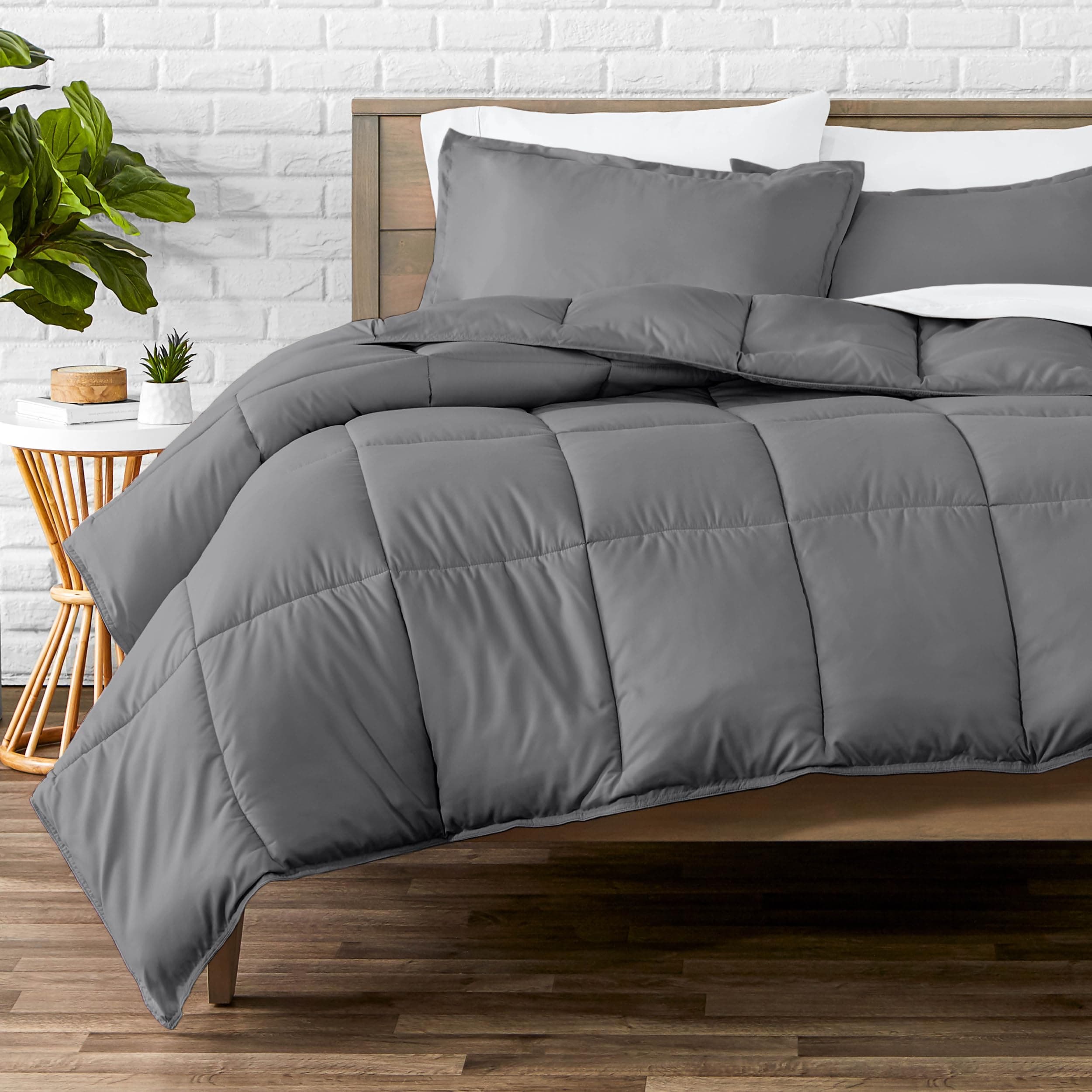 - Bare Home Comforter Set - Queen Size - Ultra-Soft - Goose Down Alternative - Premium 1800 Series - All Season Warmth (Queen, Grey)