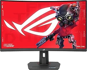 ROG Strix 32” 1440P USB-C Curved HDR Gaming Monitor (XG32WCS) - QHD, 180Hz, 1ms, Fast VA, Extreme Low Motion Blur Sync, FreeSync, DisplayWidget, Tripod Socket, AI Technology, 3 yr Warranty