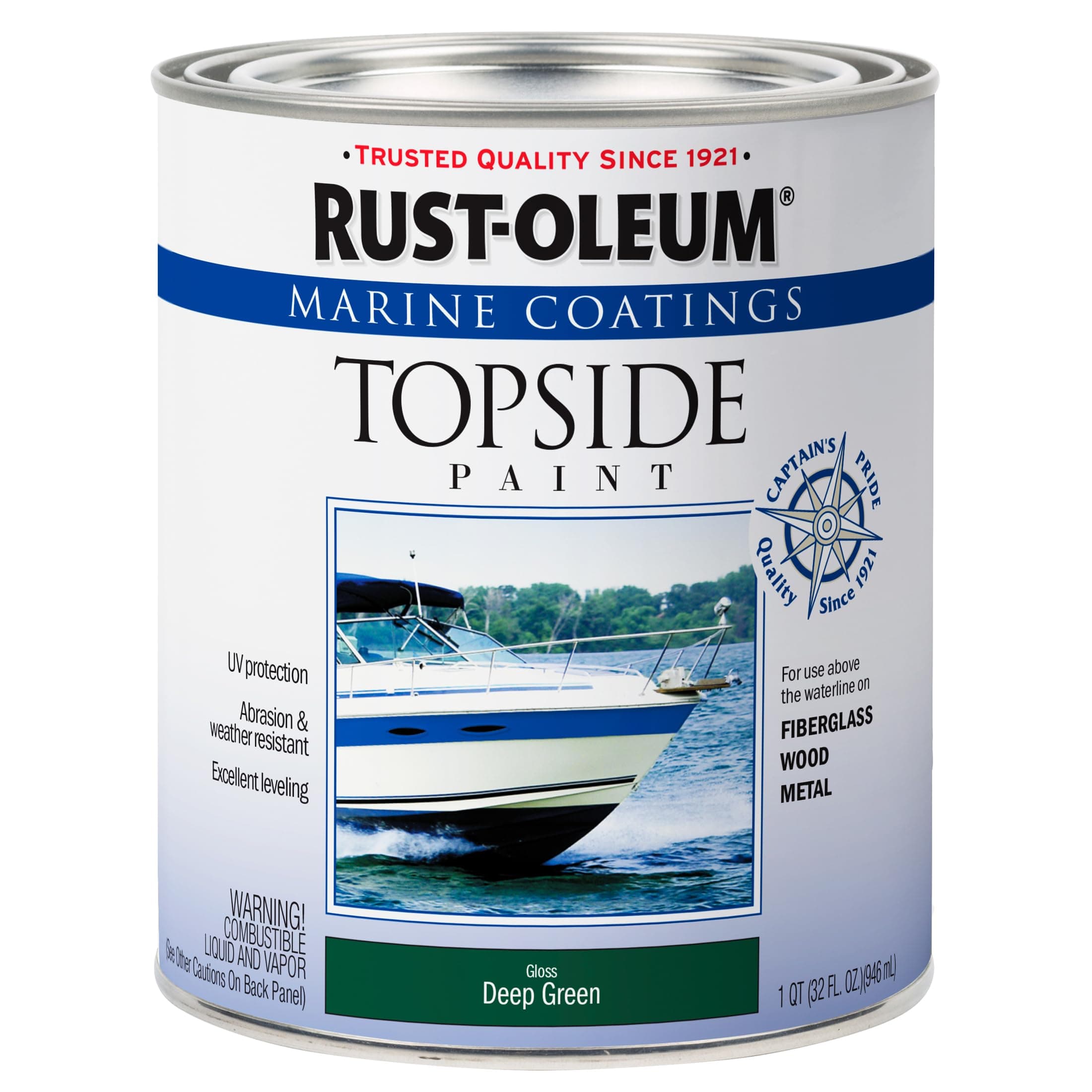 207007 Marine Topside Paint, Deep Green, 1-Quart