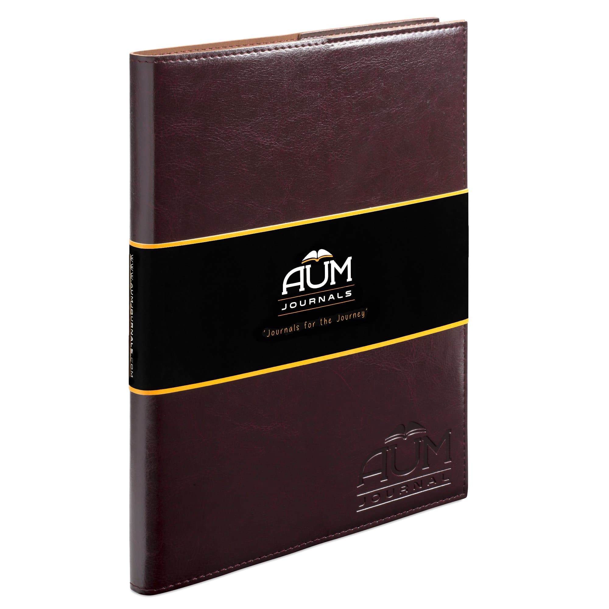 Journal for Life - Refillable Leather Journal Diary - Large B5 Journaling Size (24x18cm) SIX Natural Leather Colour Options - Aum Journals B5 Originals Range (Maroon Journal)