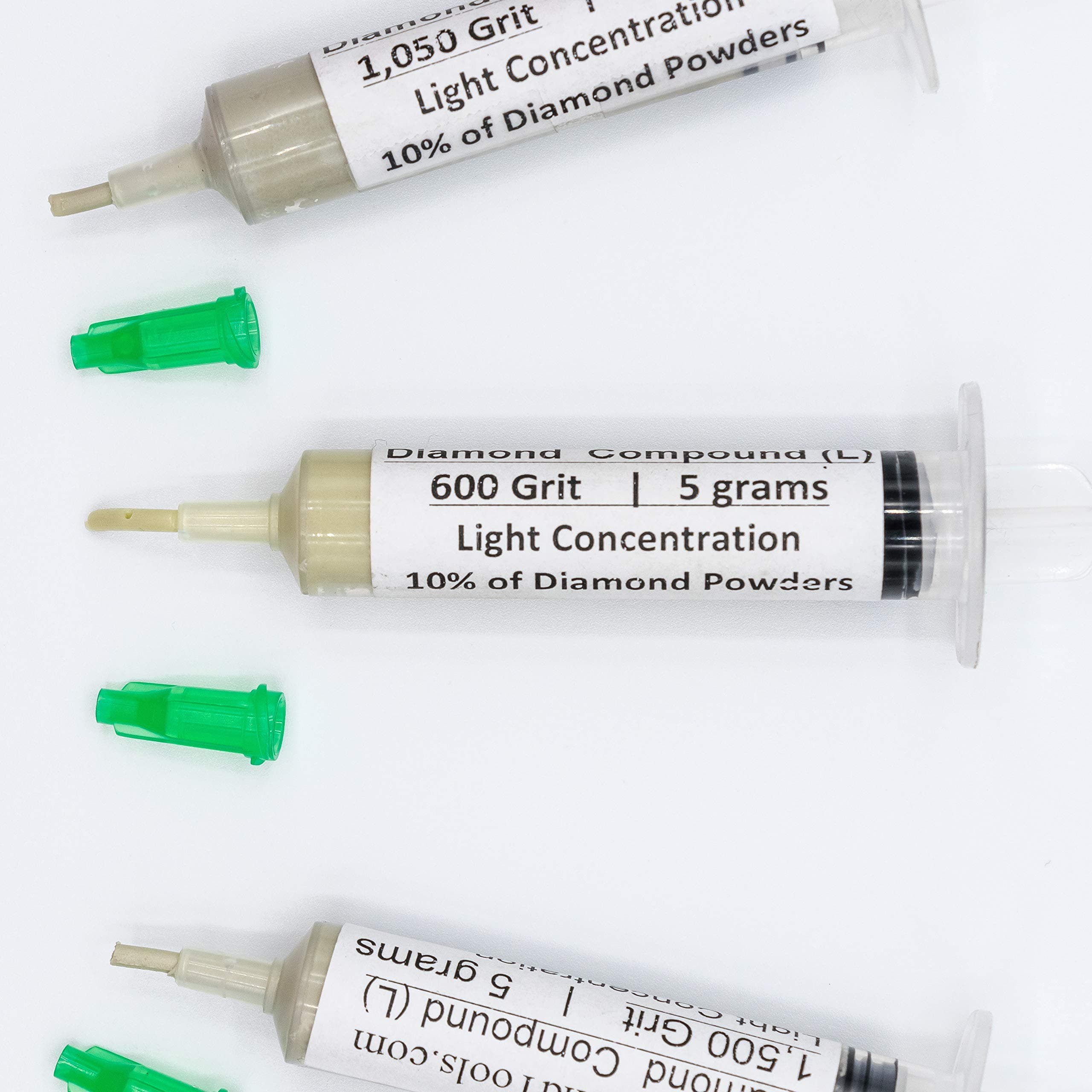 TechDiamondTools Kit of 3 Diamond Lapping Paste Polishing Compound USA Made 600 1050 1500 Grit Lapping Compound for Rock Glass Metal Jewelry Resin Marble with 10% of Diamond Powder