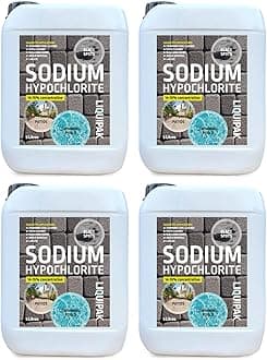 Liquipak Sodium Hypochlorite 20 Litres Patio Cleaner (4x5L) | High Strength 14-15% Concentration | Swimming Pool Liquid Chlorine & Black Spot Remover | Bleach Solution
