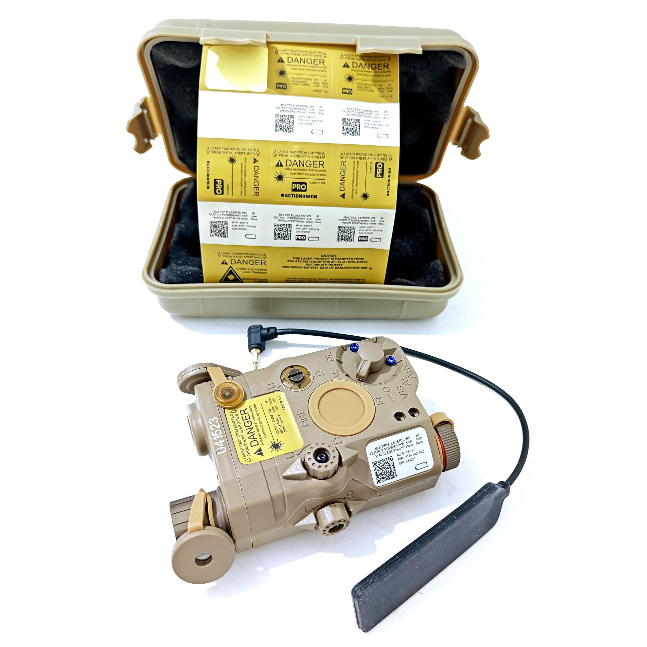 HWZ PEQ-15 Style Battery Case Box LED Flashlight DE Tan for AEG GBB CQB tb67