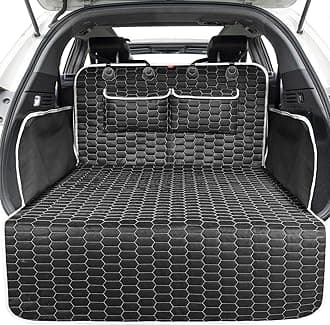 Oasser SUV Cargo Liner for Dogs, Waterproof Cargo Cover Pet Trunk Mat with Bumper Flap Protector 2 Large Pockets