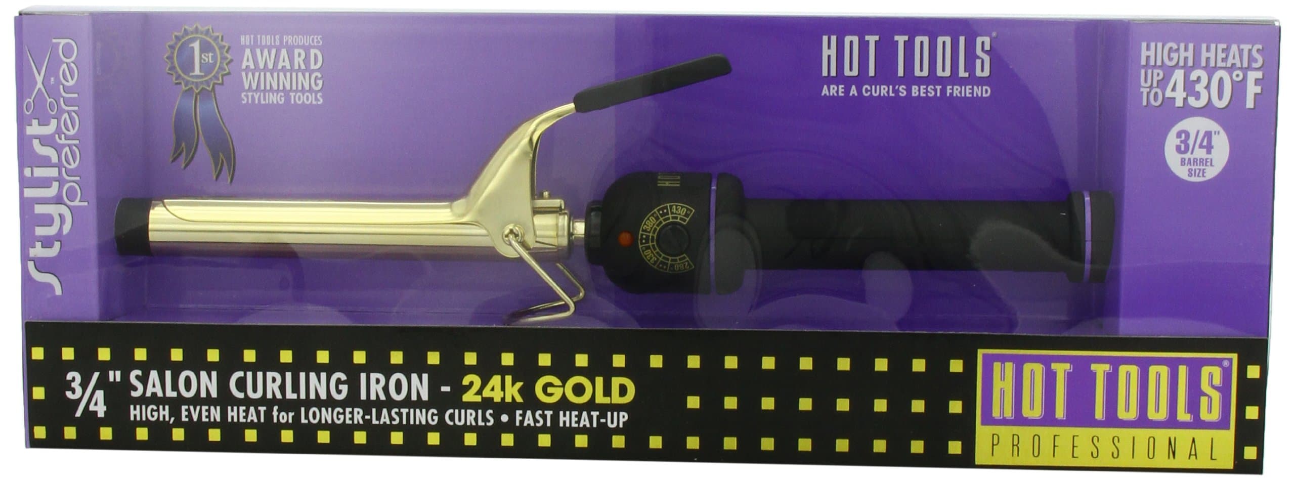 Hot Tools Professional 1101 Curling Iron with Multi-Heat Control, Regular 3/4"
