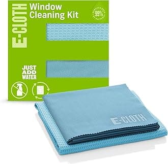 Window Cleaning Cloth - Eco Packaging - Glass Cleaning Cloth, Streak-Free Windows with Just Water, Microfiber Towel Kit for Windows, Car Windshield, Mirrors - Alaskan Blue