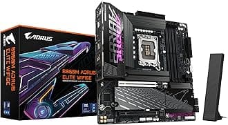 GIGABYTE B860M AORUS ELITE WIFI6E Motherboard - Intel Core Ultra Series CPUs, 12+1+2+1 Phases VRM, up to 9200MHz DDR5, 1xPCIe 5.0 + 2xPCIe 4.0 M.2, 2.5GbE LAN, WIFI 6E, Thunderbolt