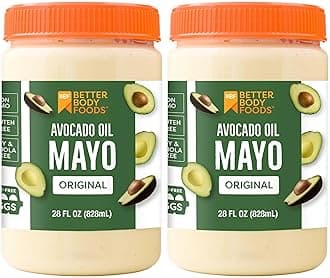 BetterBody Foods Avocado Oil Mayonnaise, Non-GMO Mayo Spread Made with Cage-Free Eggs, Paleo (28 Ounces) (Pack of 2)