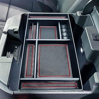 JKCOVER Center Console Organizer Tray Compatible with 2019-2025 Chevy Silverado 1500/GMC Sierra 1500 and 2020-2025 Silverado/Sierra 2500/3500 HD - Full Console w/Bucket Seats ONLY (Red trim)