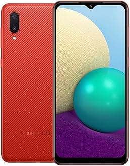 Samsung Galaxy A02 Dual SIM Smartphone, 32GB 3GB RAM LTE (UAE Version), Red