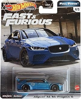 Mattel Hot Wheels Fast and Furious Full Force xE SV Project 8,4/5 Jaguar Toy (Blue)