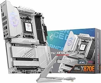 MPG X870E Edge TI WiFi Motherboard, ATX - Supports AMD Ryzen 9000/8000 / 7000 Processors, AM5-80A SPS VRM, DDR5 Memory Boost 8400+MT/s (OC), PCIe 5.0 x16, M.2 Gen5, Wi-Fi 7, 5G LAN