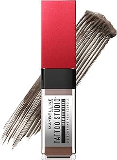 Maybelline Tattoo Studio Brow Styling Gel, Waterproof Eyebrow Make Up, Brow Tint for Up to 36HR Wear, Soft Brown, 1 Count