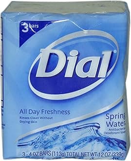 Dial Antibacterial Soap Bars, Spring Water, 4 oz bars, 3 ea