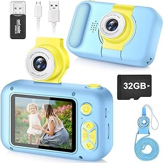 ARNSSIEN Kids Camera Toy for 3 4 5 6 7 8 9 10 11 12 year old Girls/Boys,Kids Digital Camera for Toddler with 180°Flip Lens&2.4in IPS Screen,Birthday Festival Present Toy for Girls/Boys,32 GB Card,X101