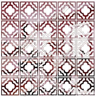 Bikri Kendra - Borders Brown Pack of 25 -Acrylic Decorative Mirror Wall Stickers-Self-Adhesive