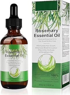 Rosemary Oil for Hair Growth, Rosemary Essential Oil for Hair Growth & Skin Care, Improve Hair Loss and Nourishes Scalp for Men and Women, Promotes Eyebrow and Eyelash Growth,60ml Growth,60ml