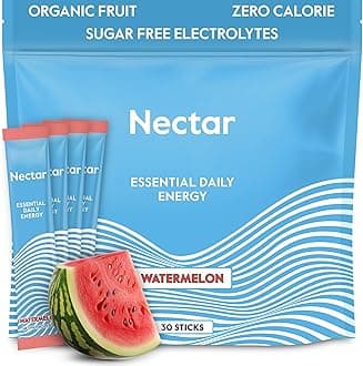 Energy Booster - Organic Caffeine, B12 & Electrolytes - Sugar Free & Zero Calorie – Healthy Coffee, Energy Drink & Soda Alternative – Hydration & Energy Supplement (Watermelon 30 Packets)
