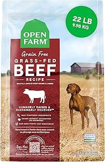 Open Farm, Grain-Free Dry Dog Food, Complete & Balanced Kibble, Sustainably & Ethically Sourced Ingredients, Non-GMO Veggies & Superfoods to Support Overall Health, Grass-Fed Beef Recipe, 22lb Bag