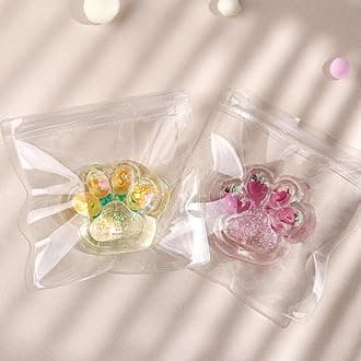 Anboor 2pcs Cat Paw Squishies Squeeze Toy, Soft Stress Relief Sensory Toys Novelty Fidget Toy for Adults Teenage Party Favors (Pineapple, Grapes)