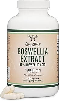 Double Wood Supplements Boswellia Serrata - 240 Capsules (Max Strength 1,000mg of 65% Boswellic Acid Extract) for Joint Support and Joint Health, Made and Tested in The USA,
