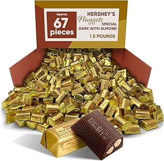 Nuggets Special Dark Chocolate With Almond - 1.5 Pounds Approx 67 Pieces - Bulk Candy Individually Wrapped Dark Chocolate Nuggets Bar - Snacks For Adults & Kids
