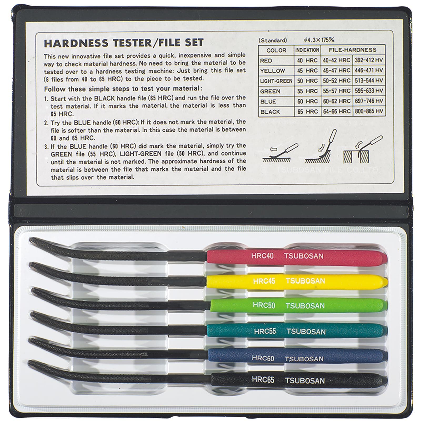 TTC HTF-6S 6 Piece Hardness Tester File Set