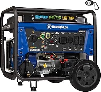 13500 Peak Watt Tri-Fuel Home Backup Portable Generator, Remote Electric Start, Transfer Switch Ready, Gas, Propane, and Natural Gas Powered