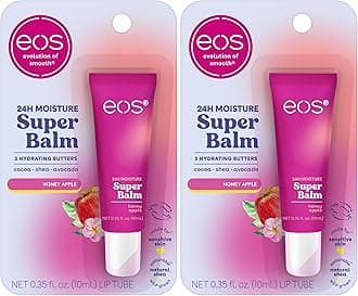 eos 24H Moisture Super Balm - Honey Apple, Day or Night Lip Treatment, Made for Sensitive Skin, Lip Balms & Moisturizers, 0.35 fl oz (Pack of 2)