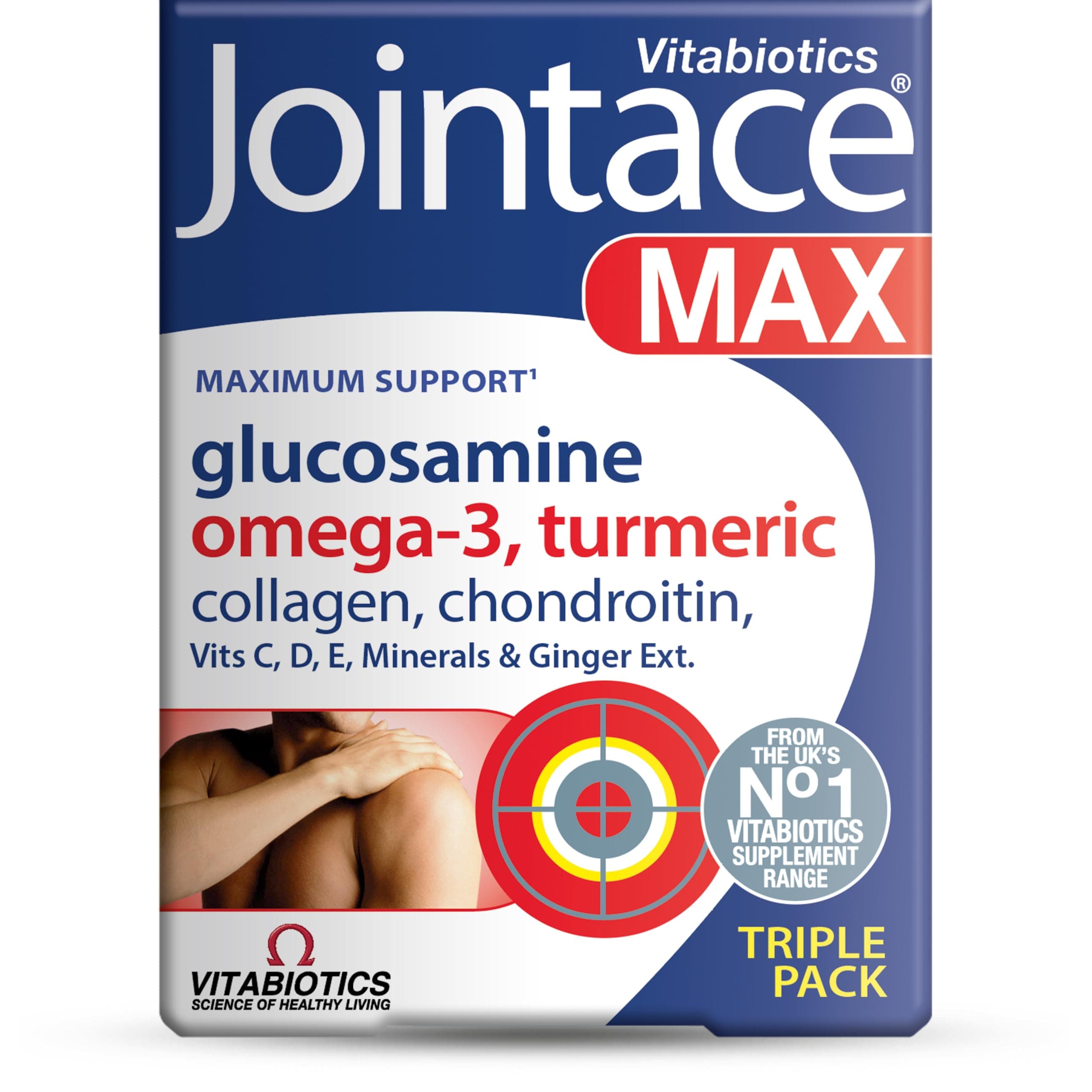 Max - Maximum Joints & Cartilage Support - Includes Turmeric, Glucosamine & Chondroitin, Omega-3, Ginger & Collagen