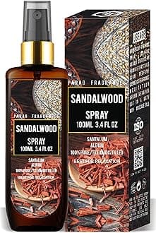 Sandalwood Essential Oil Room Spray For 24 Hours Freshness & Fragrance at Home and Any Where/For Relieve Stress, Anxiety & Depression Natural Essential Oil Air Freshener / 100ml