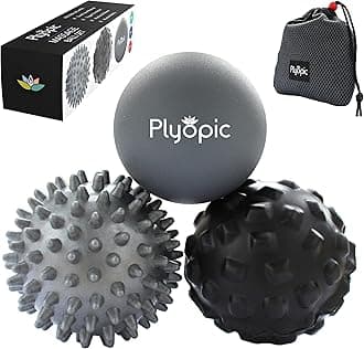 Plyopic Massage Ball Set - for Deep Tissue Muscle Recovery, Myofascial Release, Trigger Point Therapy, Mobility, Plantar Fasciitis Relief - Eliminate Muscle Pain and Tension in Your Back Neck Foot