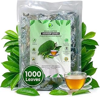 Purelife Herbs® Soursop Leaves Tea, 1000 Whole Dried Leaves, Wildcrafted Graviola (Guanabana, Guyabano), Loose Leaf Herbal Tea, Natural & Vegan