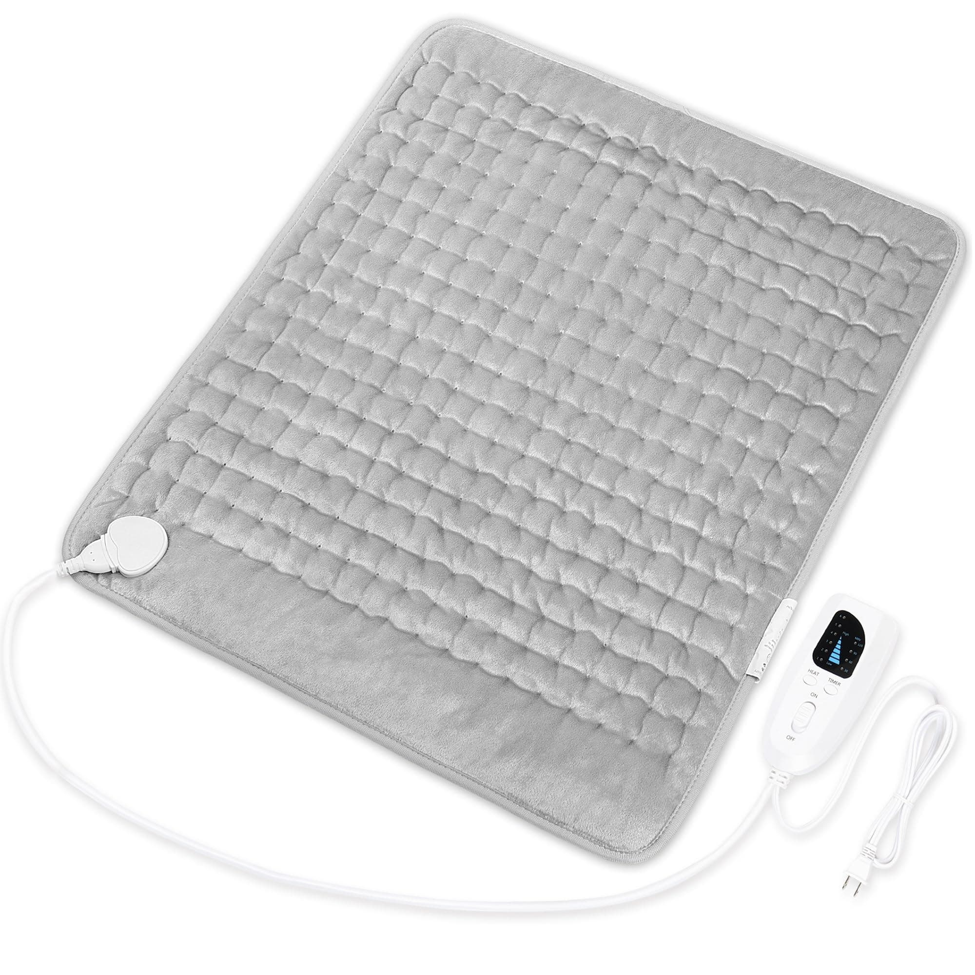 Deepsoon Heating Pad,Electric Heating Pads for Back,Neck,Moist Heating Pad for Abdomen Shoulder Knee Legs,Dry/Moist Heat&Auto Shut Off,Mother's Day Birthday for Men and Women,Light Gray,24x20 Inch