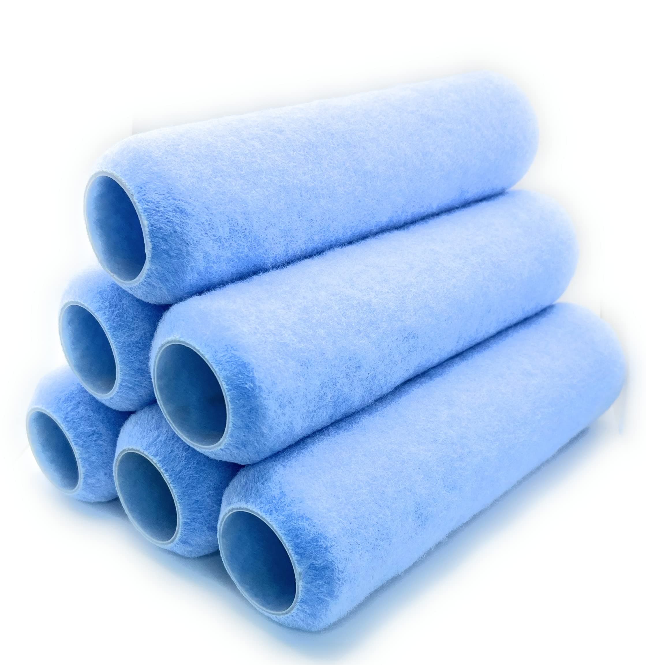 SunBay - Paint Roller Covers - 1/2 x 9 inch, Pack of 6, 1/2 inch Nap Length, Paint Roller Kit, Paint Rollers for Wall Painting, Non-Matting, Paint Rollers for House Painting