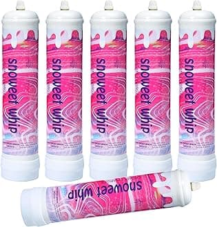 Generic SNOWEET Cream Charger Tanks Original Flavor Steel Whipped Cream Dispensers 0.95L 615Gram Whipped Cream Canisters with nozzles (Unflavour-6 Cylinders), 240617YW0.95L-6